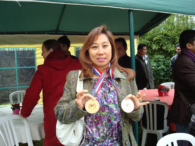 DSC00219.JPG - Karen Teh Debrosse, badminton Lady's singles doubles champion